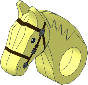 Animal Horse Poseable Head with Dark Brown Bridle Animal Horse Poseable Head with Dark Brown Bridle