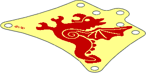 Sail 12 x 10 Trapezoidal with Red Flying Dragon Pattern