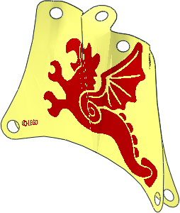 Sail 12 x 10 Trapezoidal with Red Flying Dragon Pattern (Formed)