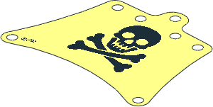 Sail 12 x 10 Trapezoidal with Black Skull and Crossbones Pattern Sail 12 x 10 Trapezoidal with Black Skull and Crossbones Pattern