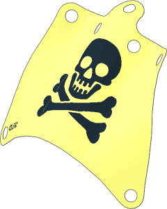 Sail 12 x 10 Trapezoidal with Black Skull and Crossbones Pattern (Formed)