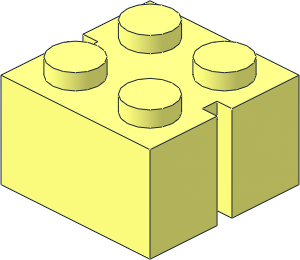 Mursten Brick  2 x  2 with 2 Opposite Slots