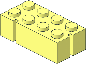 Mursten Brick  2 x  4 with 2 Slots Left