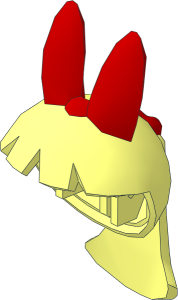 ~Minifig Hair Powerpuff Girls Blossom with Red Bowtie Pattern