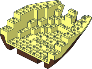 Boat Stern 16 x 14 x  5.333 with Brown Bottom (Complete)