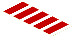 ~Sticker  2.6 x  6 with White and Red Stripes - Top
