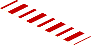 ~Sticker  2.6 x 10 with White/Red Stripes - Top