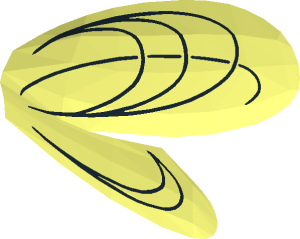 ~Minifig Wings Fairy with Black Oval Lines Pattern - Half