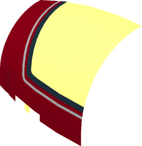 ~Windscreen  6 x 10 x  3 with  1 x  2 x  1 Cutout - Ovoid with SW Republic Gunship Cockpit, Single Window Pattern - Quarter