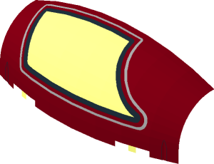 ~Windscreen  6 x 10 x  3 with  1 x  2 x  1 Cutout - Ovoid with SW Republic Gunship Cockpit, Dual Window Pattern - Half