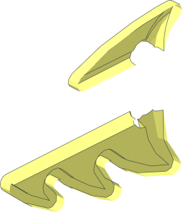 ~Minifig Blade with Bar Handle and Spikes - Half Blade