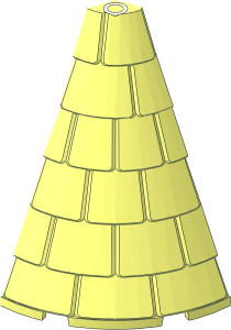 ~Cone  4 x  8 x  6 Half with Roof Tiles Half