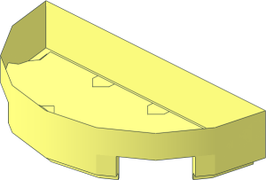 ~Tile  1 x  2 Half Round without Top Surface