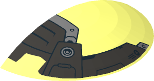 ~Dish  6 x  6 Inverted - No Studs with Handle with Metallic Dark Grey and Metallic Silver Armour Pattern - Half