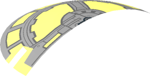 ~Dish  6 x  6 Inverted - No Studs with Handle with SW Resistance Bomber Cockpit Pattern - Half