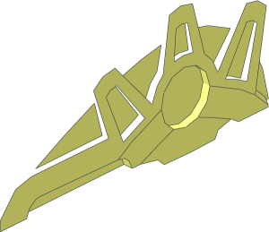 ~Minifig Blade with Bar and Three Spikes Half