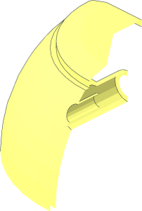 ~Windscreen  9 x  4 x  7 Hemisphere with 4 Hollow Studs on Top, Half without Pocket