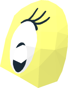 ~Minifig Head Mouse Eye Area with Eye with Black Pupil and Eyelash Pattern