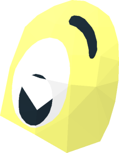 ~Minifig Head Mouse Eye Area with Eye with Black Pupil and Eyebrow Pattern