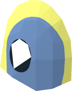 ~Minifig Head Duck Eye Medium Blue with Black Pupil Pattern