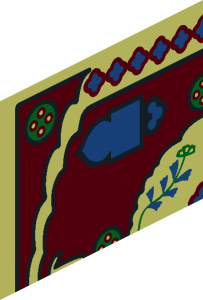 ~Flag  6 x  4 with Oriental Rug Pattern - Quarter