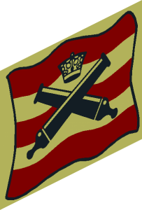 ~Flag  6 x  4 with Crossed Cannons over Red Stripes Pattern - Side