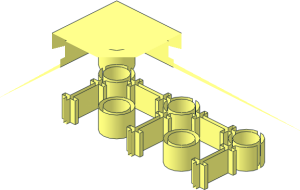 ~Plate  8 x  8 x  0.667 with Cutouts and Recessed Studs - Quarter