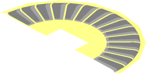 ~Technic Disc  3 x  3 with Axlehole Silver and Light Bluish Grey Fan Pattern Half