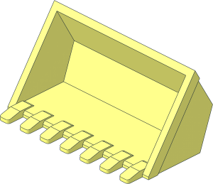 ~Excavator Bucket  6 x  3 with Click Hinge 2-Finger - without Hinge