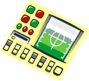 ~Slope Brick 45  2 x  2 Radar and Disk Slot Black Pattern without ON Logo