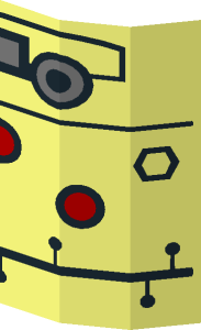 ~Brick  1 x  1 Round with Droid Pattern Half