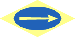 ~Common Pattern Diagonal Arrow on Blue Disc for  2 x  2 Face