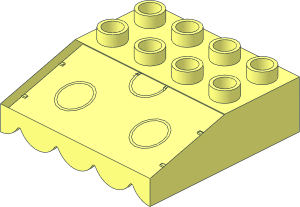 ~Duplo Roof Sloped 33  4 x  4 with Awning Overhang without Patternable Surfaces
