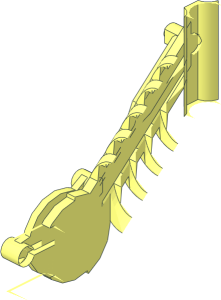 ~Constraction Limb  4 x  7 Bent 45 with Ball Joint and Opposing Axleholes - Half
