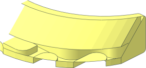 ~Windscreen 3 x 6 x 1 Curved with Bottom Rectangular Stud Holder Half