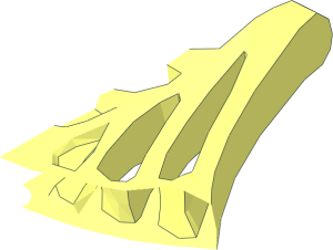 ~Minifig Weapon Web Effect Web  4.5 x  4 with Bar and  2 Handles Quarter