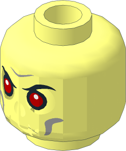 ~Minifig Head Skull Evil with Scowl Common Pattern