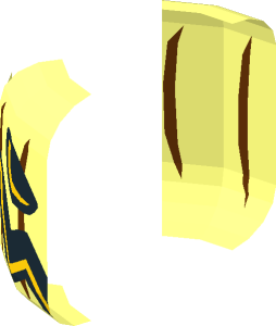 ~Minifig Head with Pumpkin Jack-o'-Lantern Open Semicircular Eyes with Vertical Lines on Back Pattern - Half