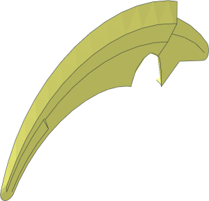 ~Minifig Scythe with Bar and Cross Hatched Grip - Half