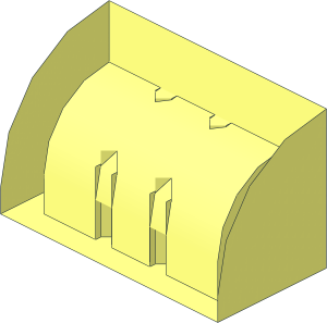 ~Brick  1 x  2 with Curved Top without Understud without Face
