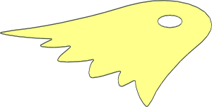 ~Minifig Cape Cloth Scalloped  6 Points - Backside