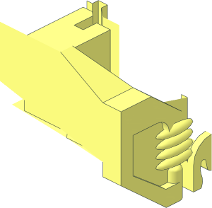 ~Train Wheel Bogie With Pin Slots without Wheelset, Quarter