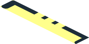 ~Sticker  0.8 x  3.8 with Red "1 3 5" and Black Stripes White Background - Half Black Stripes