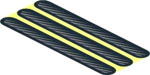 ~Sticker  0.9 x  3.9 with Vertical Flaps and Horizontal Grille - Horizontal Grille