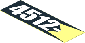 ~Sticker  0.7 x  2.2 with White "4512-" on Black Background