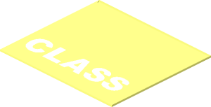 ~Sticker 0.8 x  0.9 with White "CLASS"