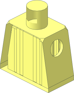 ~Minifig Torso with Arm Locking Notches without Front and Back