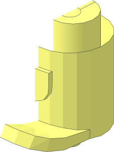 ~Minifig Hat Tall Hat with Small Brim and Pin Lower Part Half