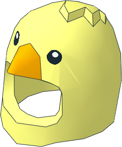 Minifig Headdress Bird with Black Eye and Bright Light Yellow Beak Pattern