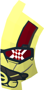 ~Minifig Helmet with Ear Antenna with Red Goggles and Breathing Mask - Half